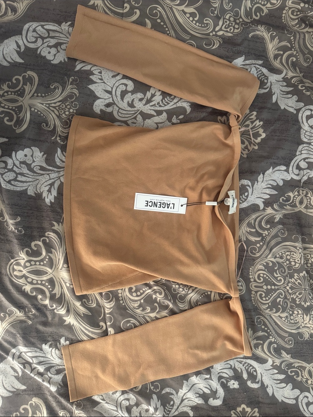 L'AGENCE Tan Lightweight Knit Top